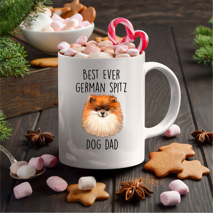 Best Ever German Spitz Dog Dad Custom Ceramic Coffee Mug - Mallard Moon Gift Shop