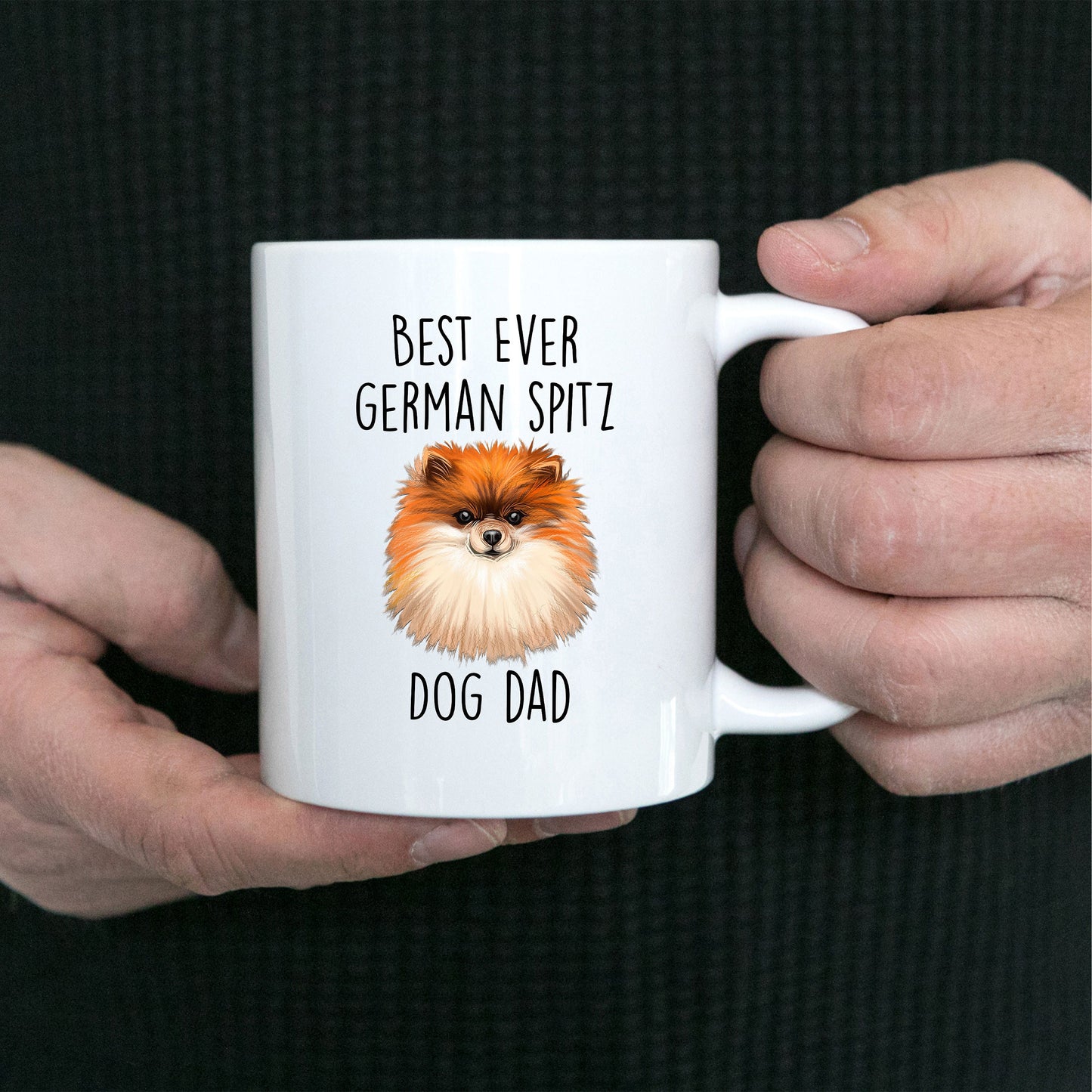 Best Ever German Spitz Dog Dad Custom Ceramic Coffee Mug - Mallard Moon Gift Shop