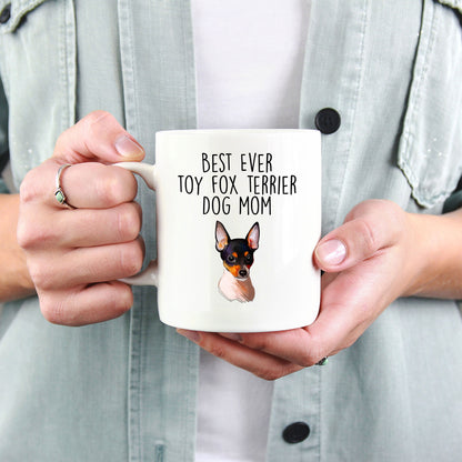 Best Ever Toy Fox Terrier Dog Mom Custom Ceramic Coffee Mug - Mallard Moon Gift Shop