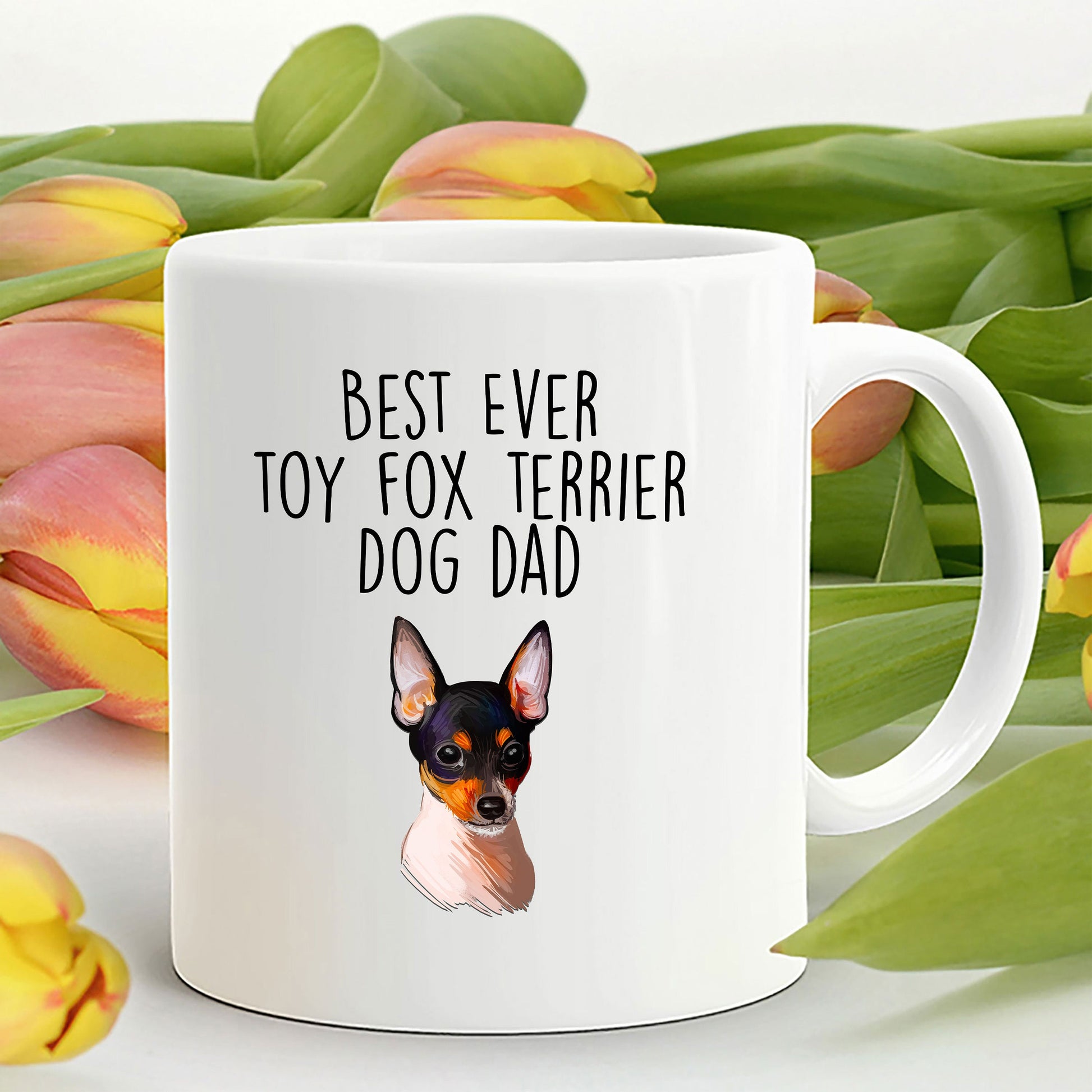 Best Ever Toy Fox Terrier Dog Dad Custom Ceramic Coffee Mug - Mallard Moon Gift Shop