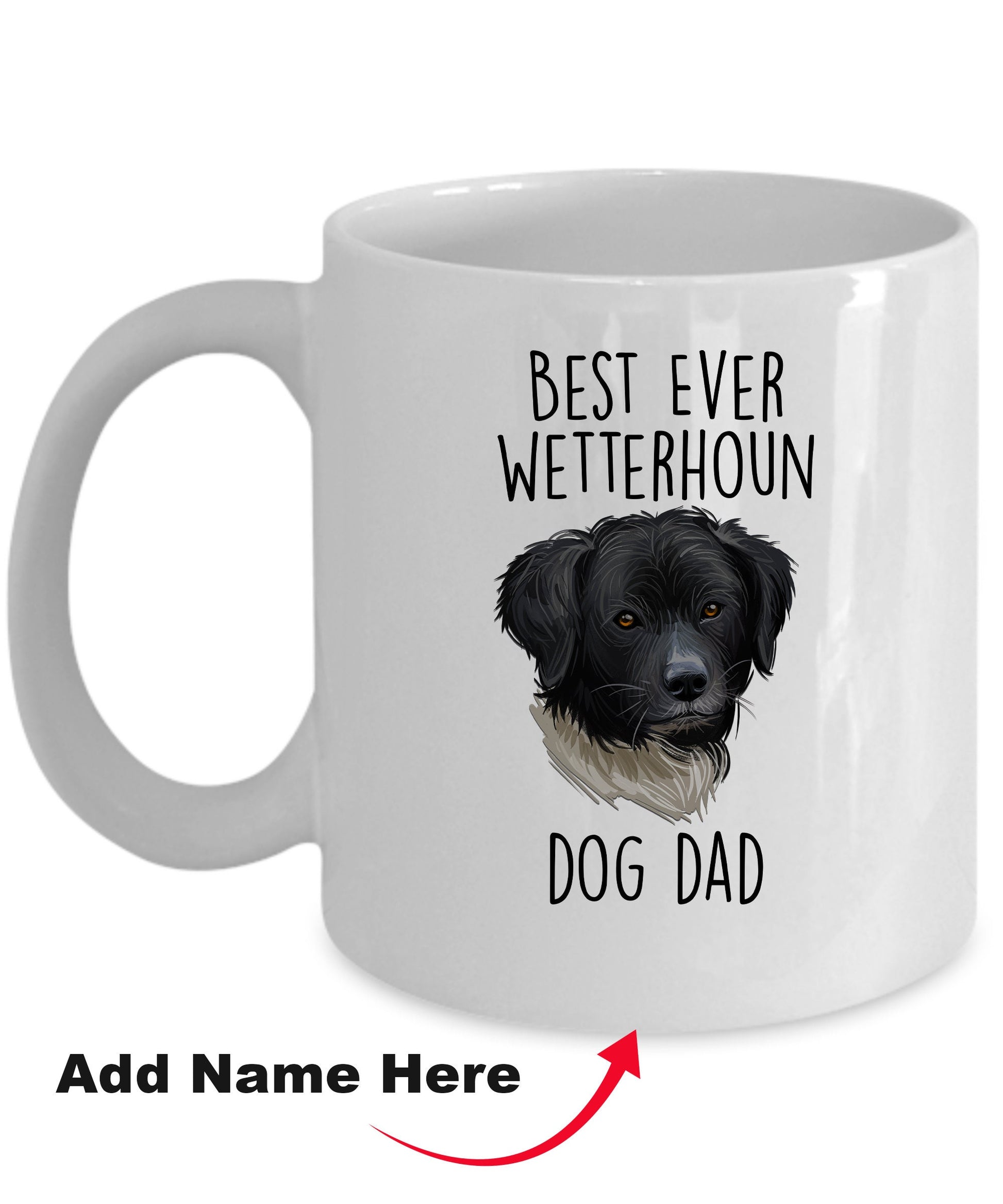 Best Ever Wetterhoun Dog Dad Custom Ceramic Coffee Mug - Mallard Moon Gift Shop