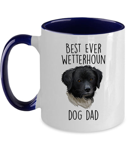 Best Ever Wetterhoun Dog Dad Custom Ceramic Coffee Mug - Mallard Moon Gift Shop