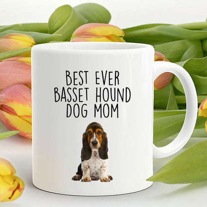 Best Ever Basset Hound Puppy Dog Mom Custom ceramic coffee mug - Mallard Moon Gift Shop