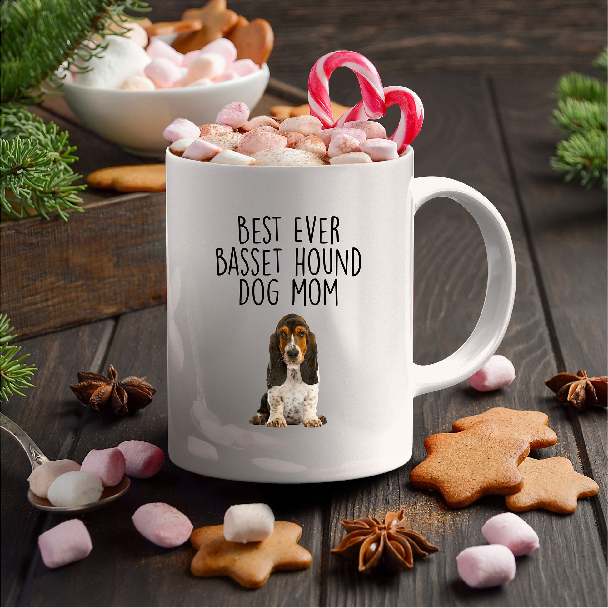 Best Ever Basset Hound Puppy Dog Mom Custom ceramic coffee mug - Mallard Moon Gift Shop