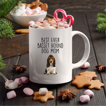 Best Ever Basset Hound Puppy Dog Mom Custom ceramic coffee mug - Mallard Moon Gift Shop