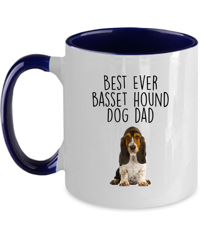 Best Ever Basset Hound Dog Dad Custom ceramic coffee mug - Mallard Moon Gift Shop