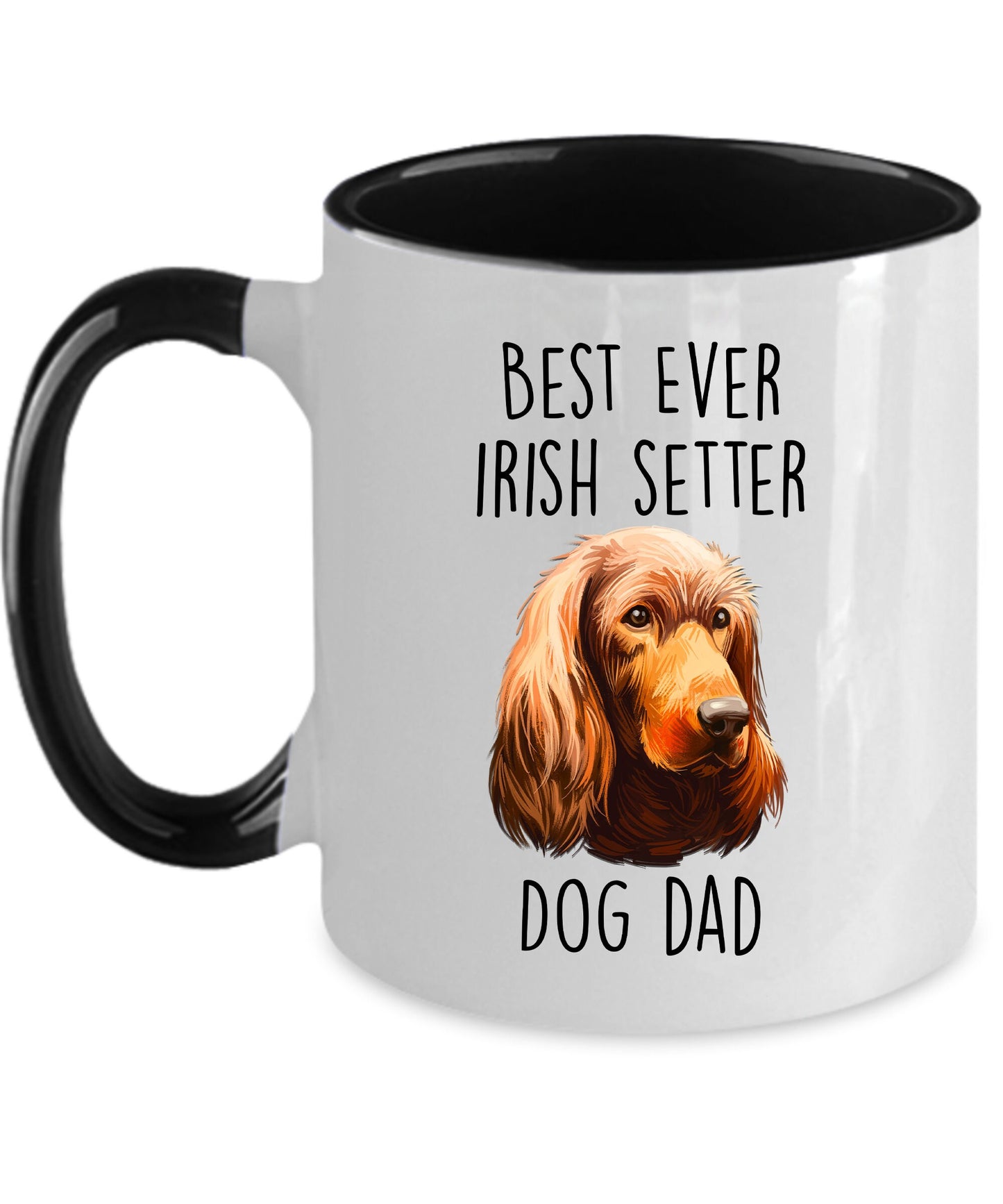Best Ever Irish Setter Dog Dad Custom Ceramic Coffee Mug - Mallard Moon Gift Shop