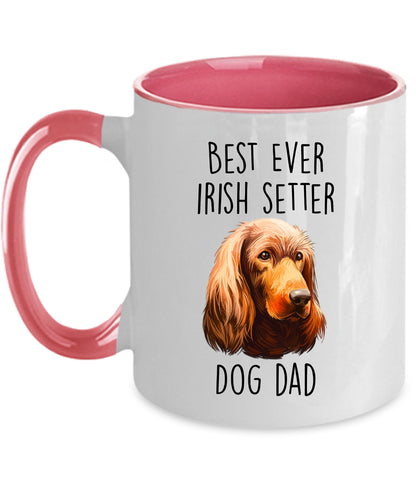 Best Ever Irish Setter Dog Dad Custom Ceramic Coffee Mug - Mallard Moon Gift Shop