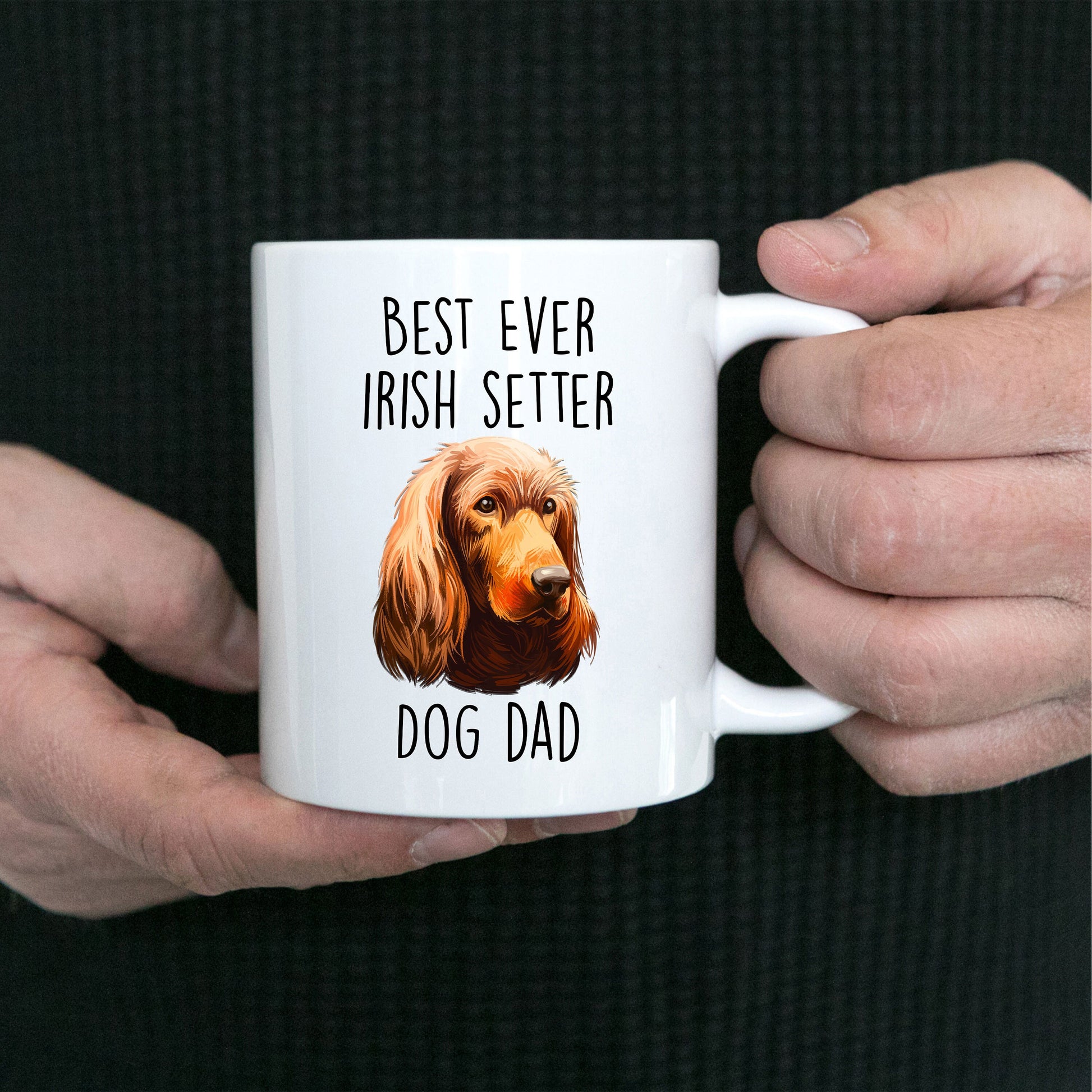 Best Ever Irish Setter Dog Dad Custom Ceramic Coffee Mug - Mallard Moon Gift Shop