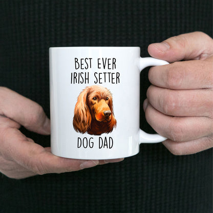 Best Ever Irish Setter Dog Dad Custom Ceramic Coffee Mug - Mallard Moon Gift Shop