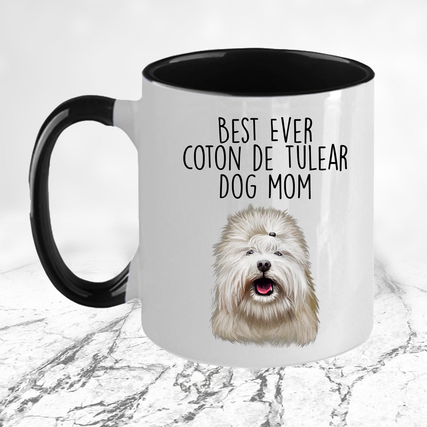 Best Ever Coton de Tulear Dog Mom Custom Ceramic Coffee Mug - Mallard Moon Gift Shop