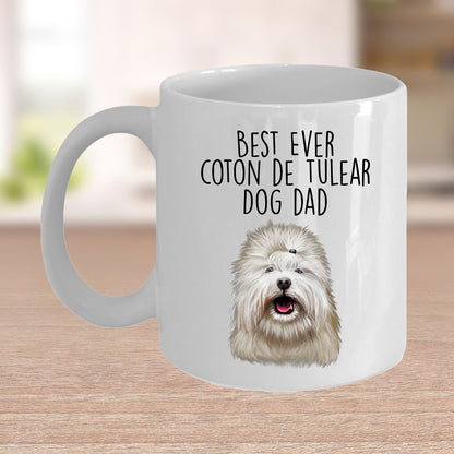 Best Ever Coton de Tulear Dog Dad Custom Ceramic Coffee Mug - Mallard Moon Gift Shop