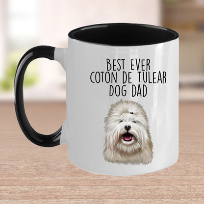 Best Ever Coton de Tulear Dog Dad Custom Ceramic Coffee Mug - Mallard Moon Gift Shop