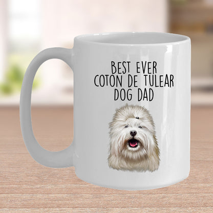 Best Ever Coton de Tulear Dog Dad Custom Ceramic Coffee Mug - Mallard Moon Gift Shop