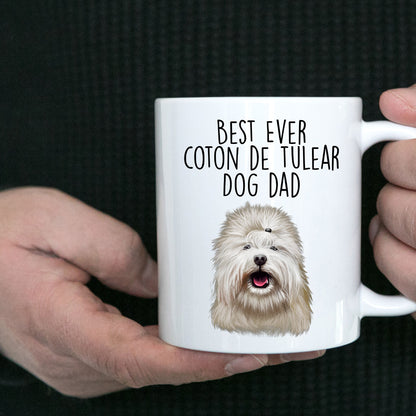 Best Ever Coton de Tulear Dog Dad Custom Ceramic Coffee Mug - Mallard Moon Gift Shop