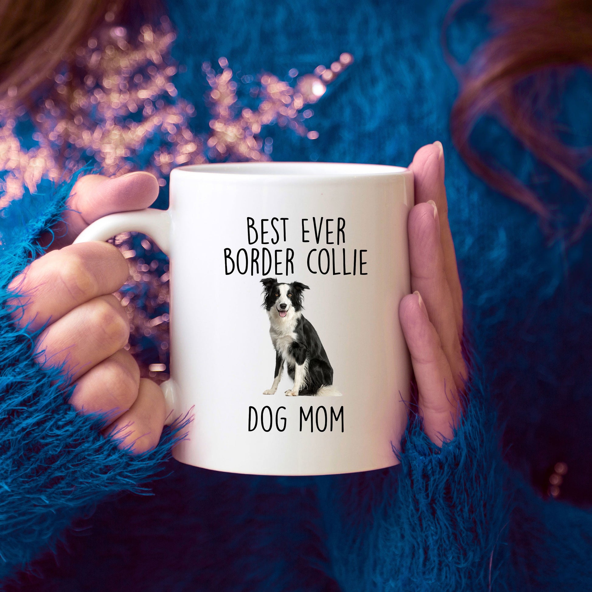 Best Ever Border Collie Dog Mom Custom Ceramic Coffee Mug - Mallard Moon Gift Shop