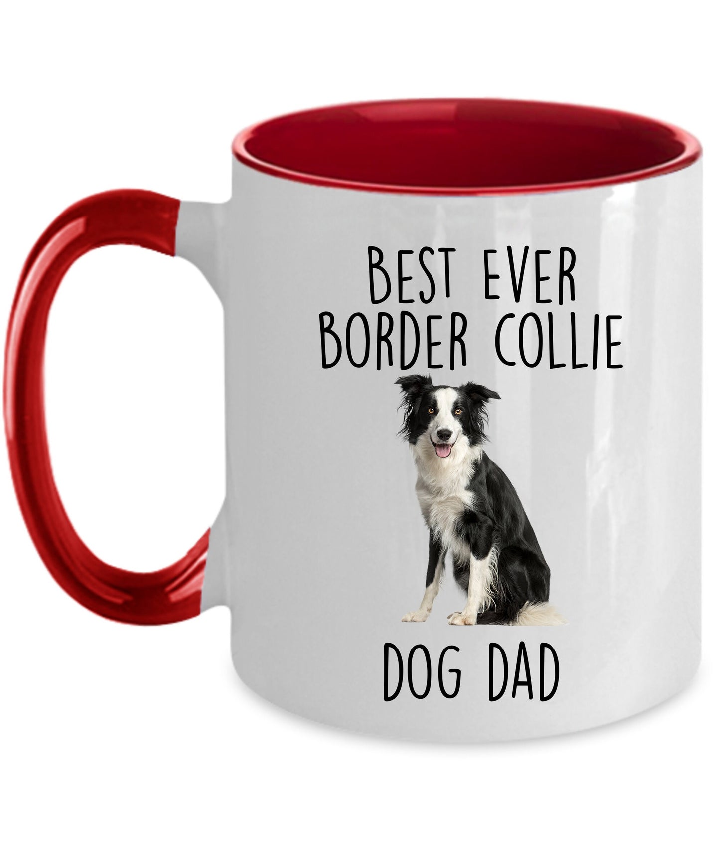 Best Ever Border Collie Dog Dad Custom Ceramic Coffee Mug - Mallard Moon Gift Shop