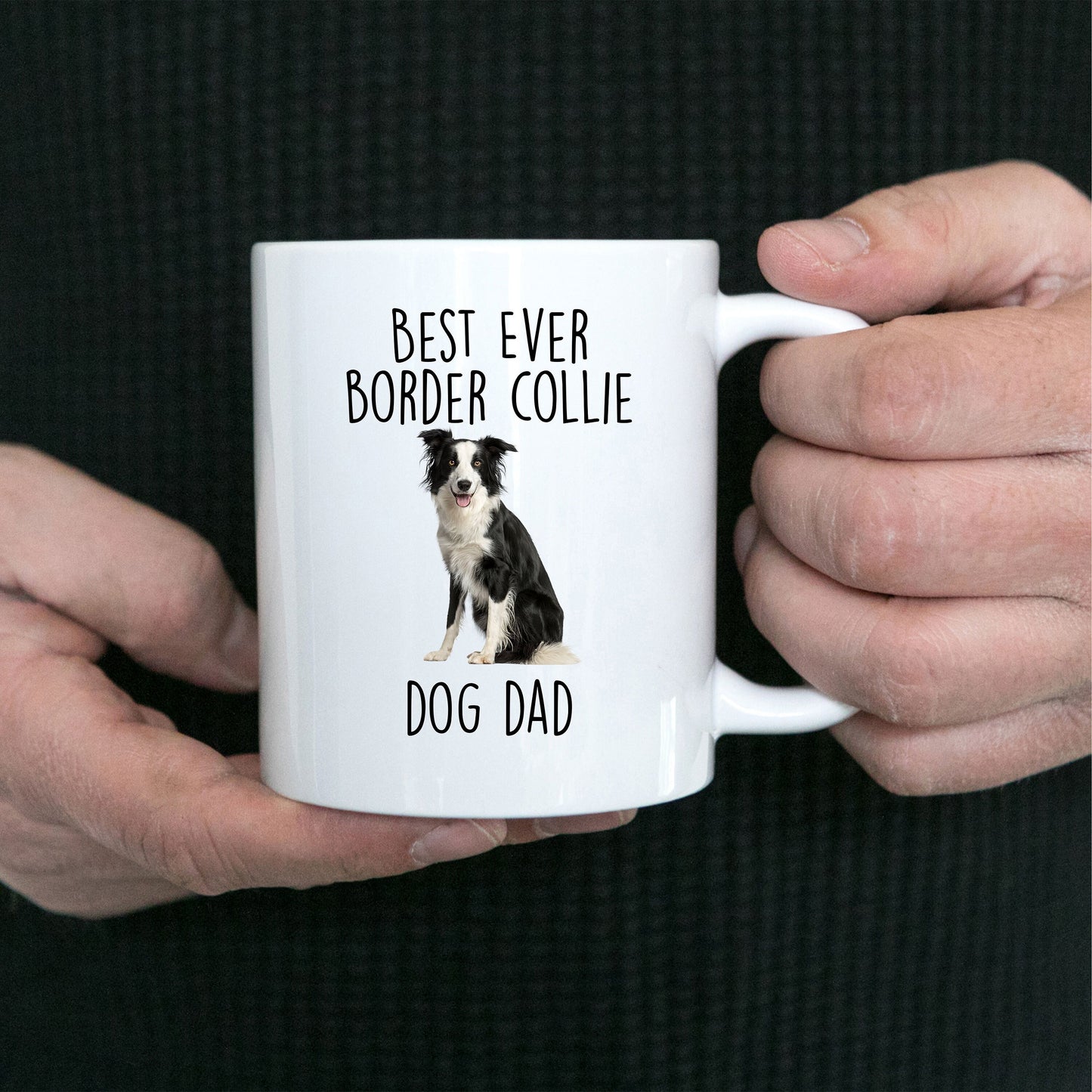 Best Ever Border Collie Dog Dad Custom Ceramic Coffee Mug - Mallard Moon Gift Shop