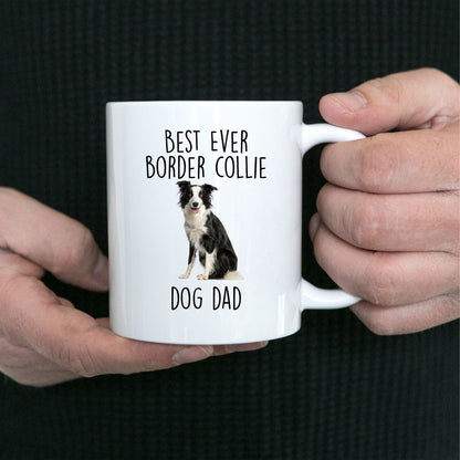 Best Ever Border Collie Dog Dad Custom Ceramic Coffee Mug - Mallard Moon Gift Shop