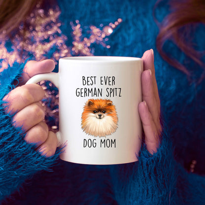 Best Ever German Spitz Dog Mom Custom Ceramic Coffee Mug - Mallard Moon Gift Shop