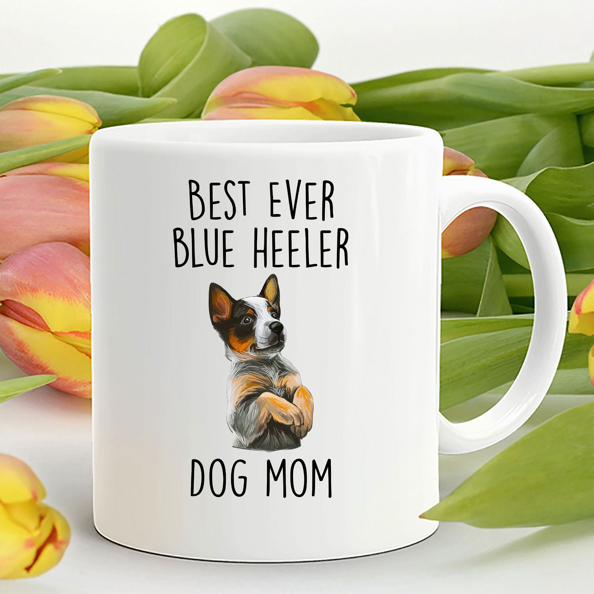 Best Ever Blue Heeler Dog Mom Custom Ceramic Coffee Mug - Mallard Moon Gift Shop