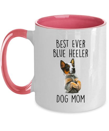 Best Ever Blue Heeler Dog Mom Custom Ceramic Coffee Mug - Mallard Moon Gift Shop