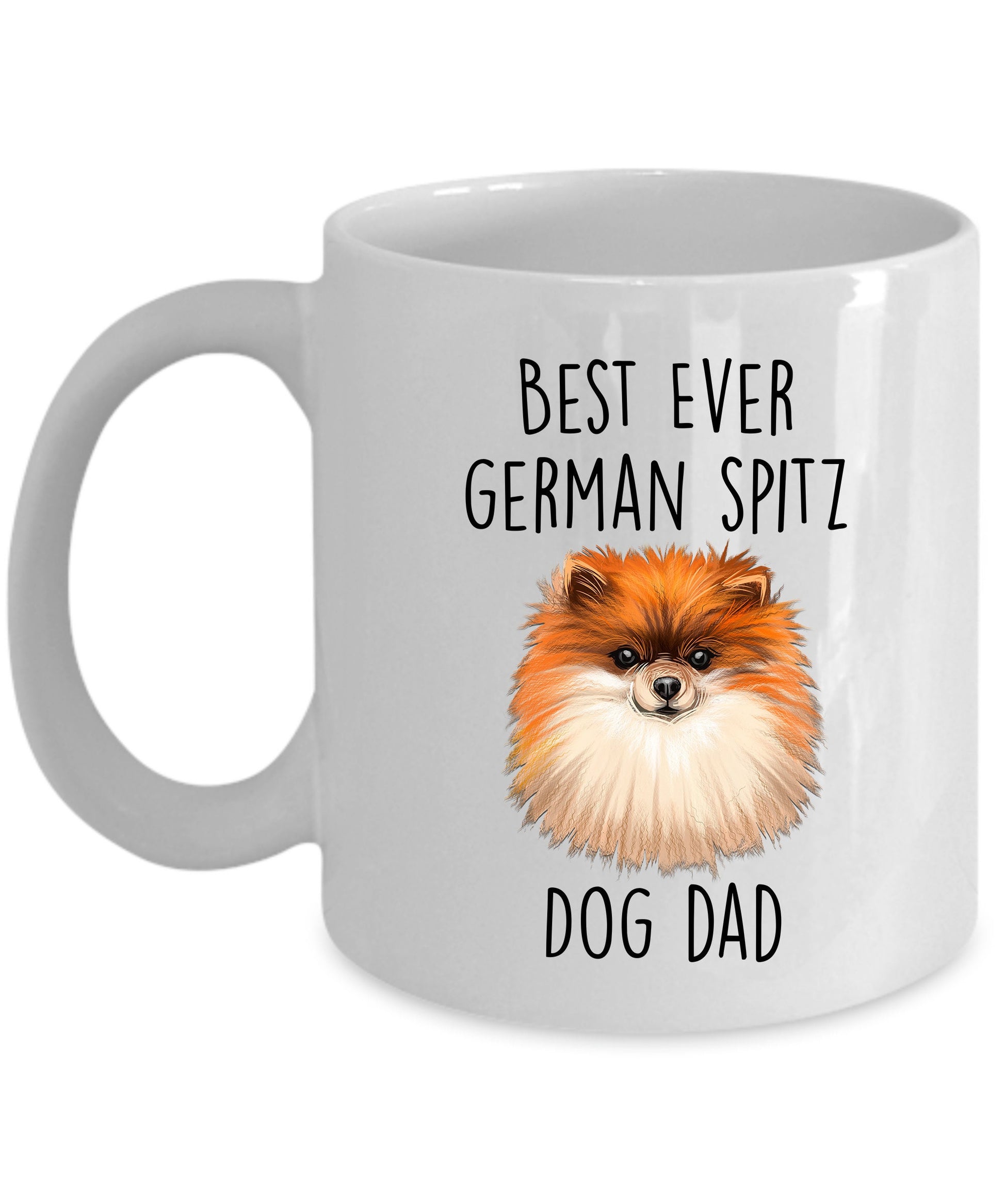 Best Ever German Spitz Dog Dad Custom Ceramic Coffee Mug - Mallard Moon Gift Shop