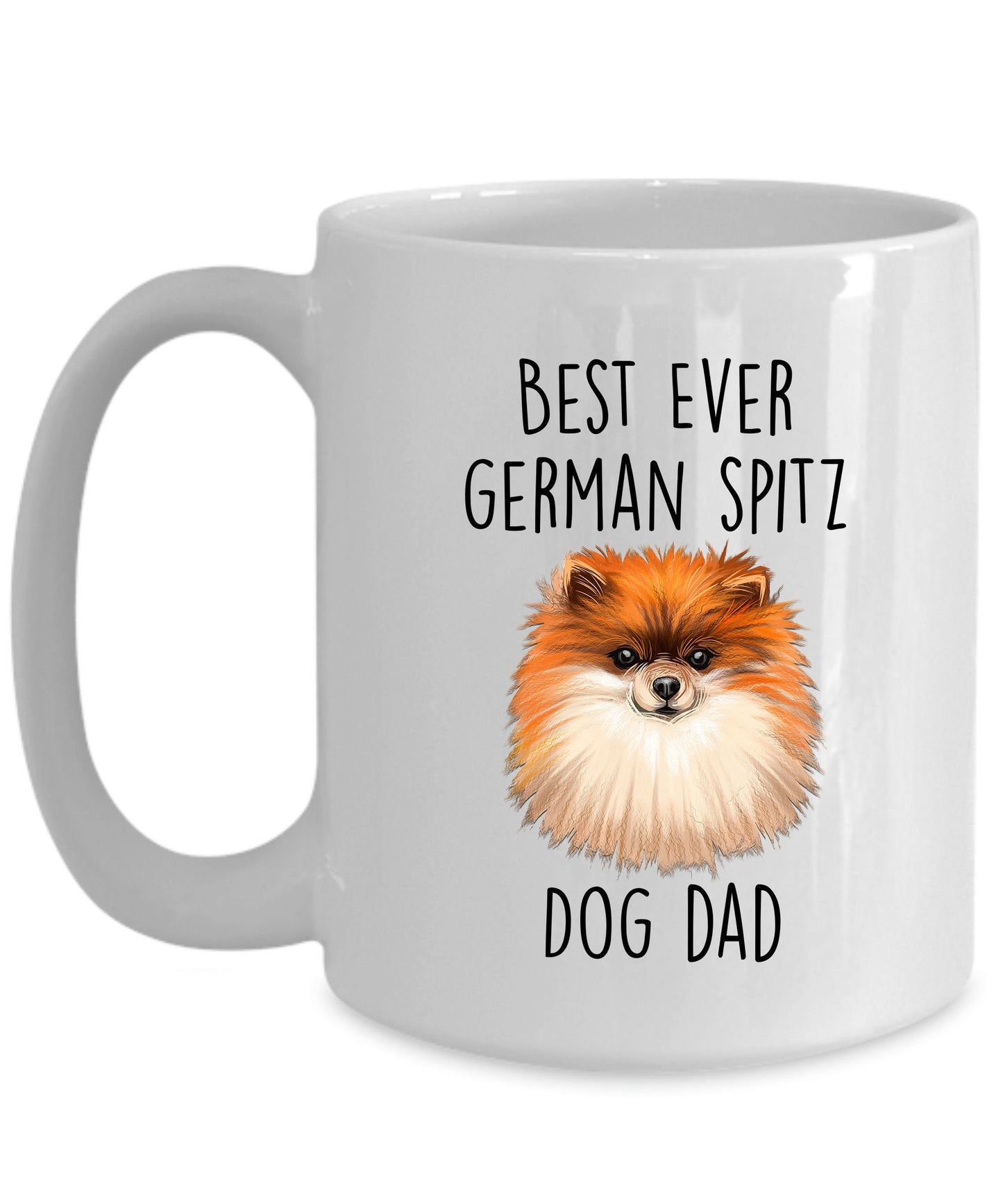 Best Ever German Spitz Dog Dad Custom Ceramic Coffee Mug - Mallard Moon Gift Shop
