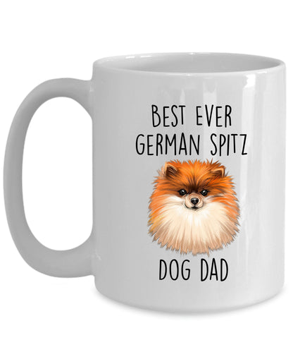 Best Ever German Spitz Dog Dad Custom Ceramic Coffee Mug - Mallard Moon Gift Shop