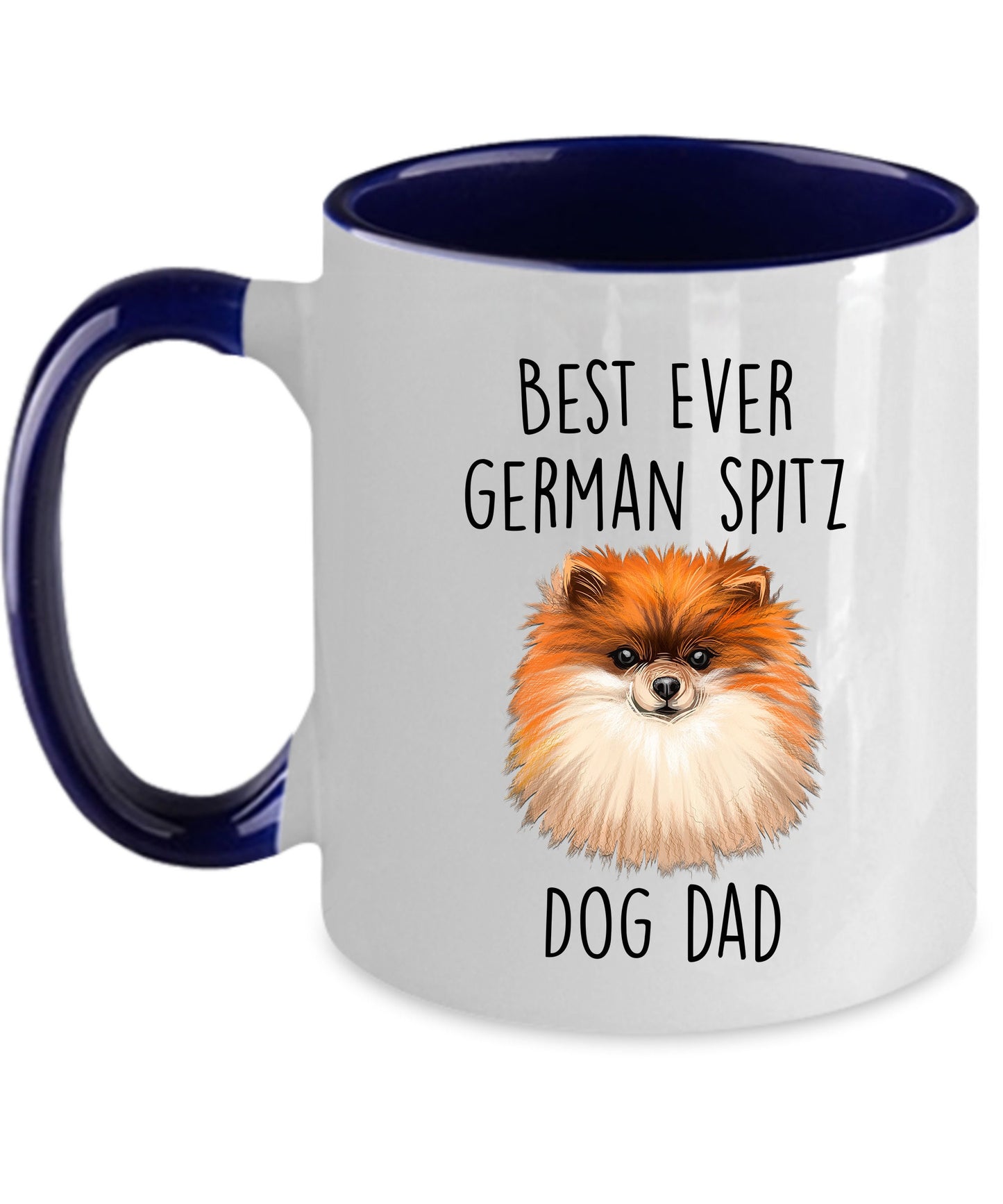 Best Ever German Spitz Dog Dad Custom Ceramic Coffee Mug - Mallard Moon Gift Shop