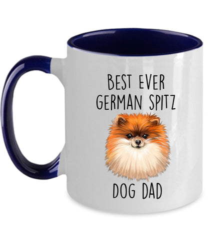Best Ever German Spitz Dog Dad Custom Ceramic Coffee Mug - Mallard Moon Gift Shop