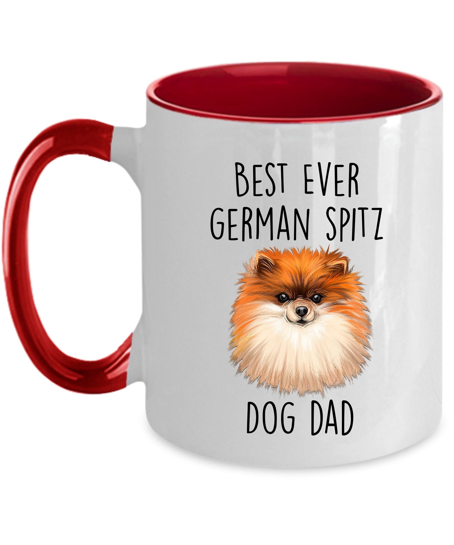 Best Ever German Spitz Dog Dad Custom Ceramic Coffee Mug - Mallard Moon Gift Shop