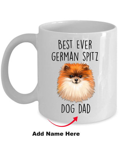 Best Ever German Spitz Dog Dad Custom Ceramic Coffee Mug - Mallard Moon Gift Shop