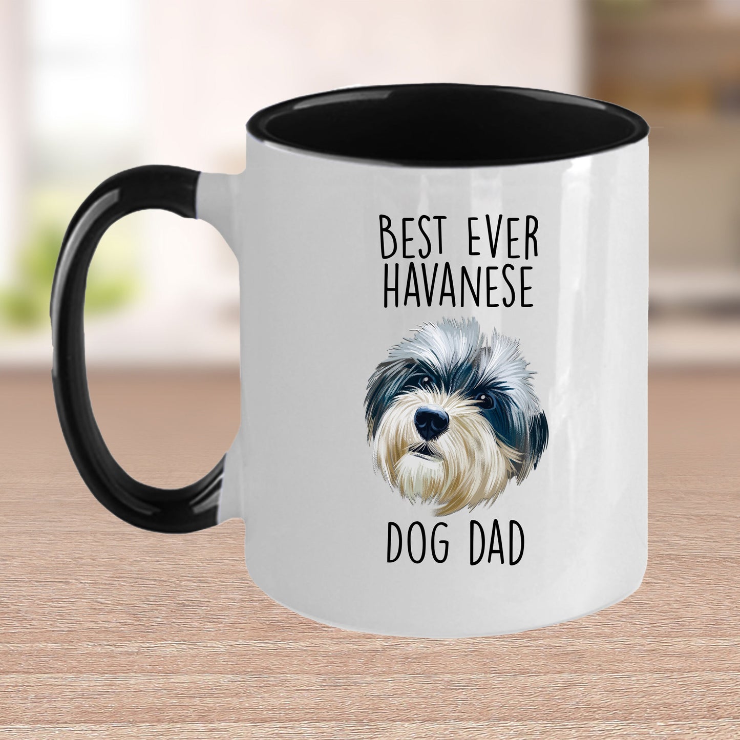Best Ever Havanese Dog Dad Funny Custom Coffee Mug - Mallard Moon Gift Shop