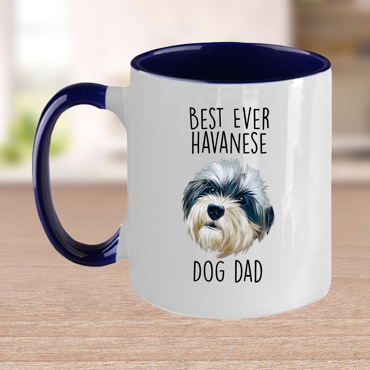 Best Ever Havanese Dog Dad Funny Custom Coffee Mug - Mallard Moon Gift Shop