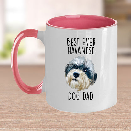 Best Ever Havanese Dog Dad Funny Custom Coffee Mug - Mallard Moon Gift Shop