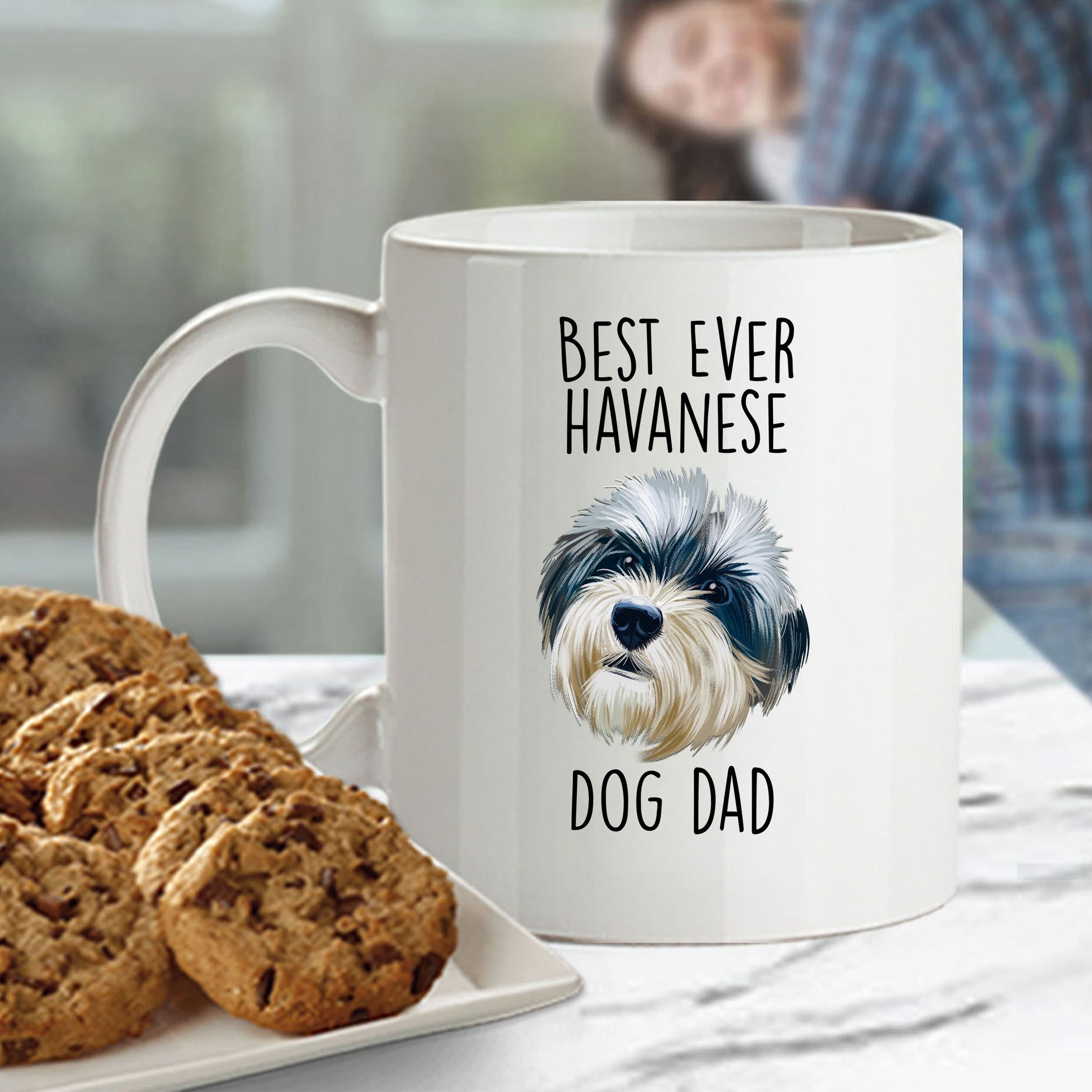 Best Ever Havanese Dog Dad Funny Custom Coffee Mug - Mallard Moon Gift Shop