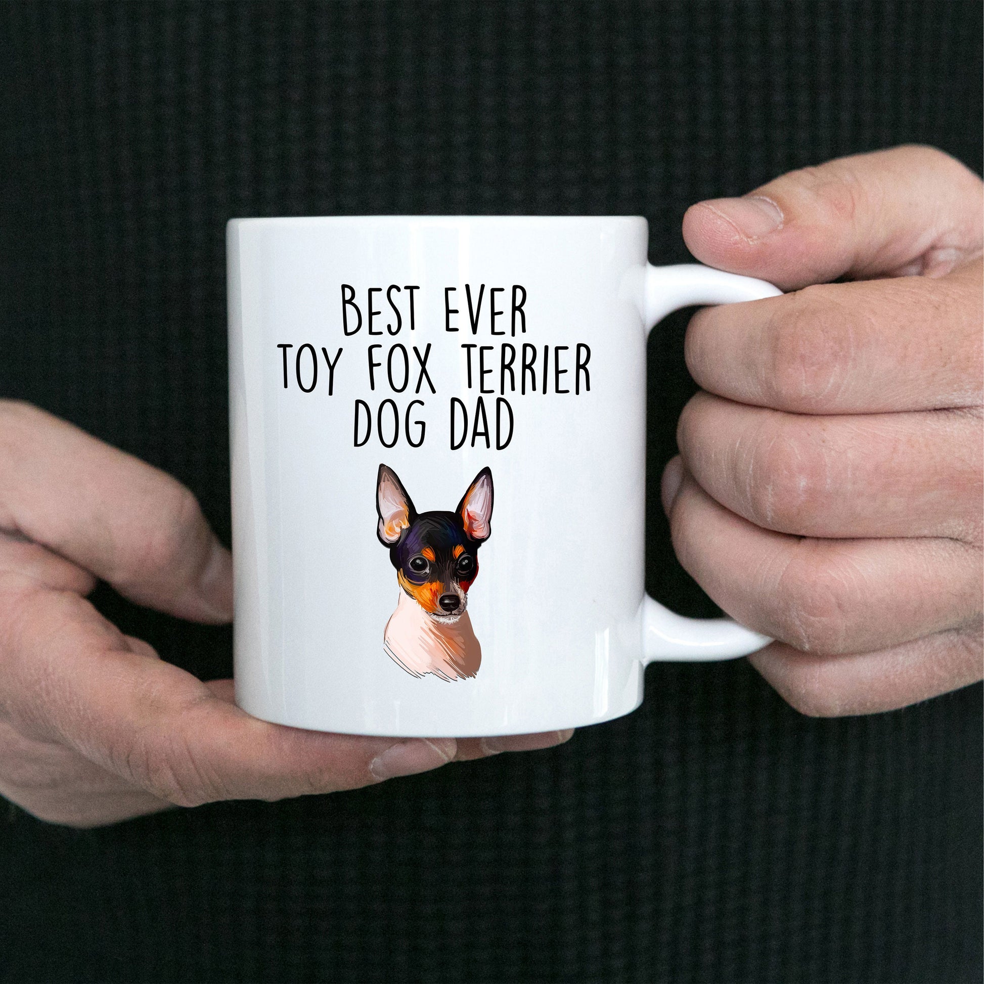 Best Ever Toy Fox Terrier Dog Dad Custom Ceramic Coffee Mug - Mallard Moon Gift Shop