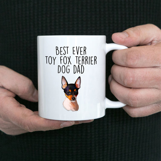 Best Ever Toy Fox Terrier Dog Dad Custom Ceramic Coffee Mug - Mallard Moon Gift Shop