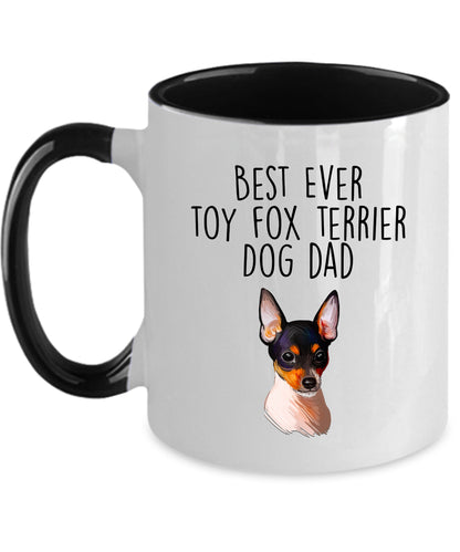 Best Ever Toy Fox Terrier Dog Dad Custom Ceramic Coffee Mug - Mallard Moon Gift Shop