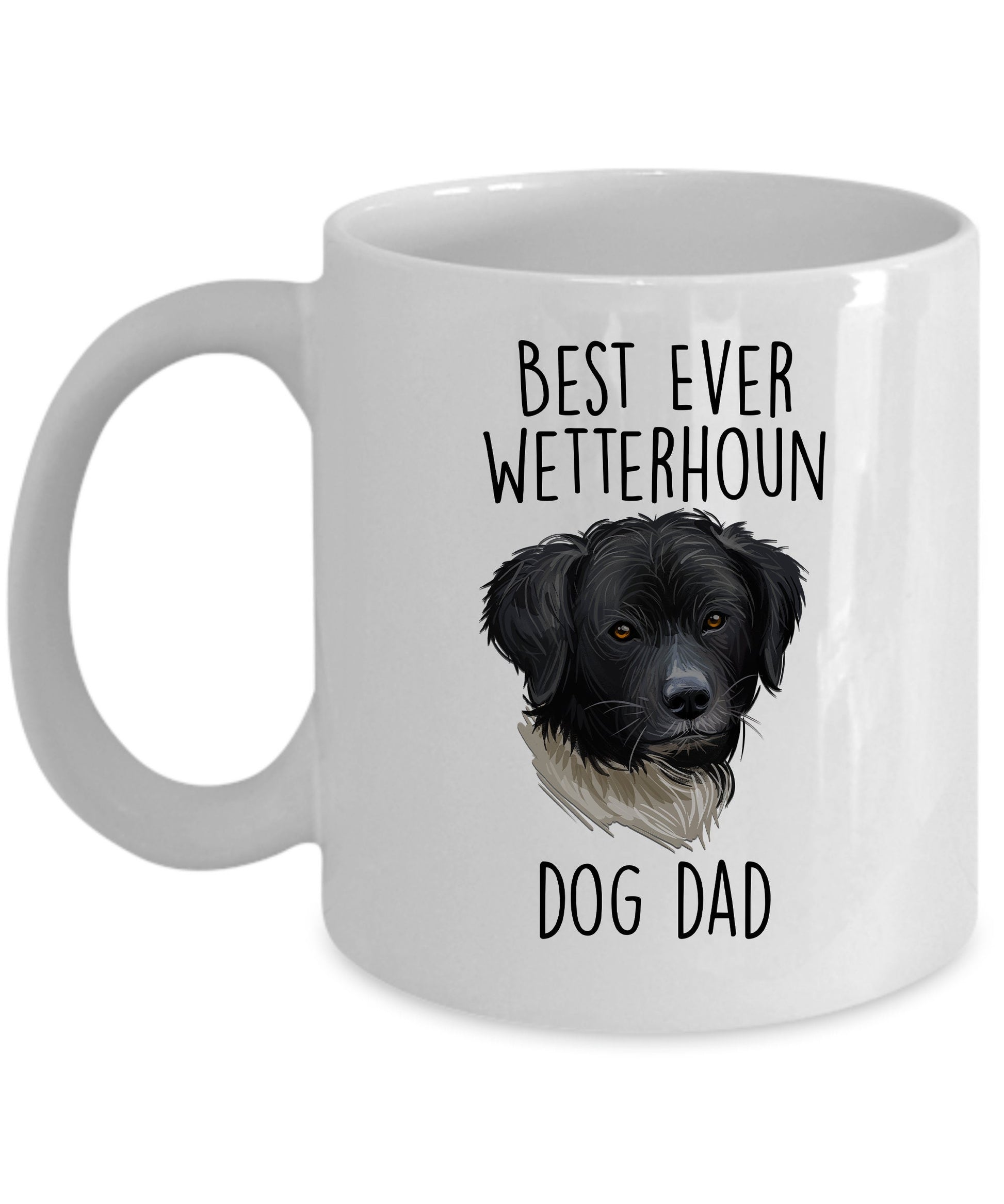 Best Ever Wetterhoun Dog Dad Custom Ceramic Coffee Mug - Mallard Moon Gift Shop
