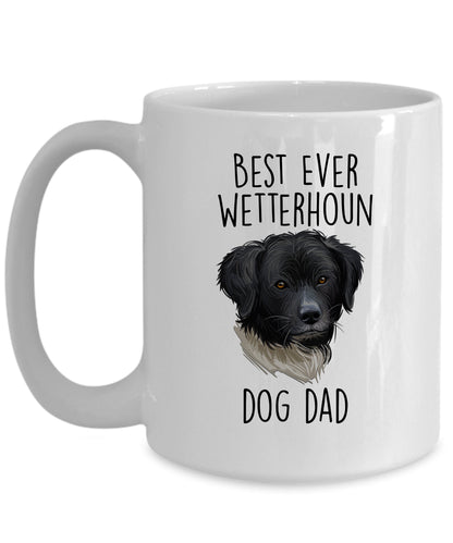 Best Ever Wetterhoun Dog Dad Custom Ceramic Coffee Mug - Mallard Moon Gift Shop