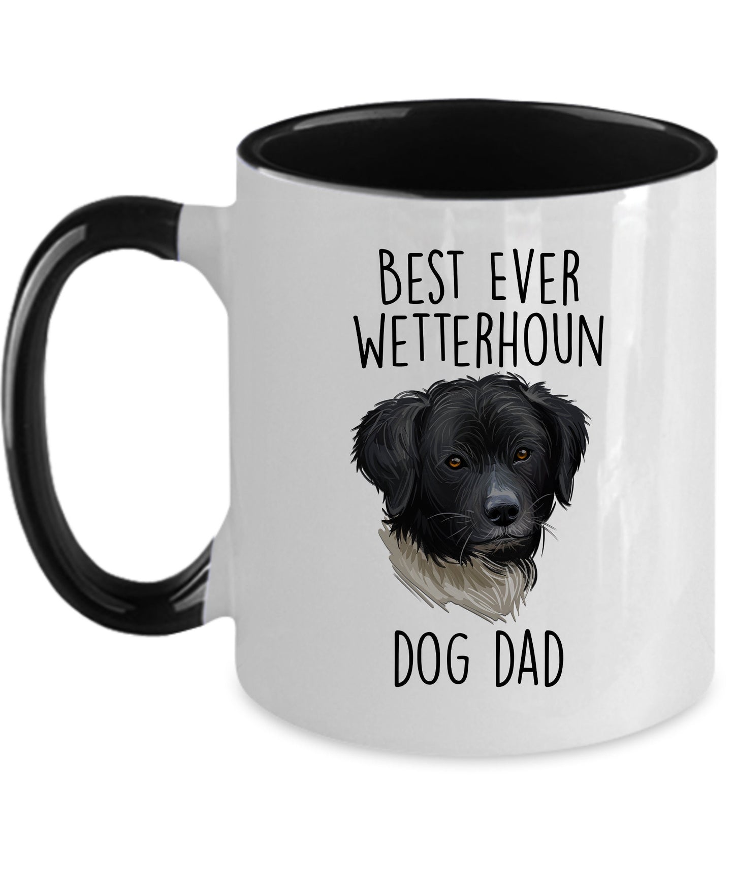 Best Ever Wetterhoun Dog Dad Custom Ceramic Coffee Mug - Mallard Moon Gift Shop