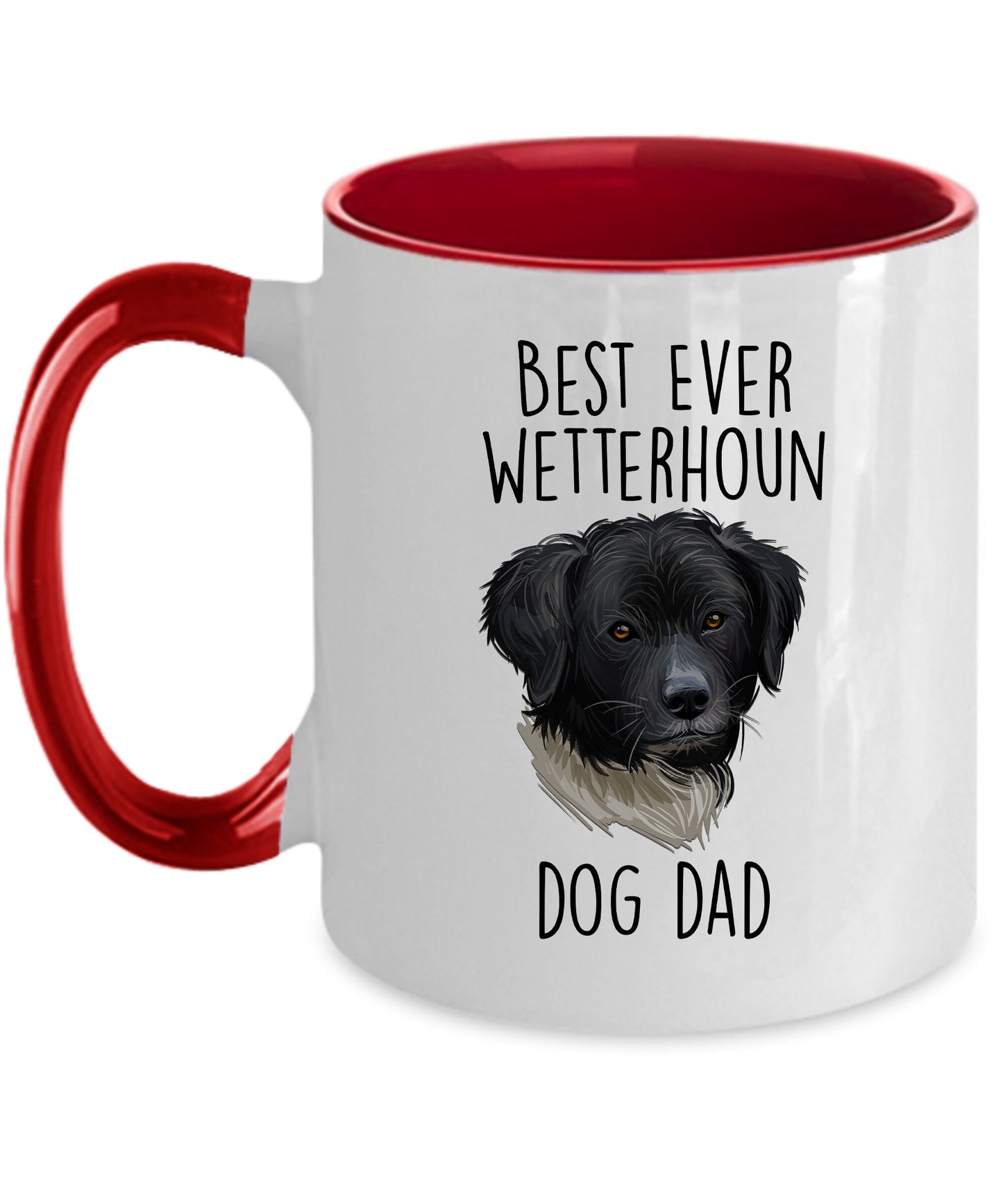 Best Ever Wetterhoun Dog Dad Custom Ceramic Coffee Mug - Mallard Moon Gift Shop