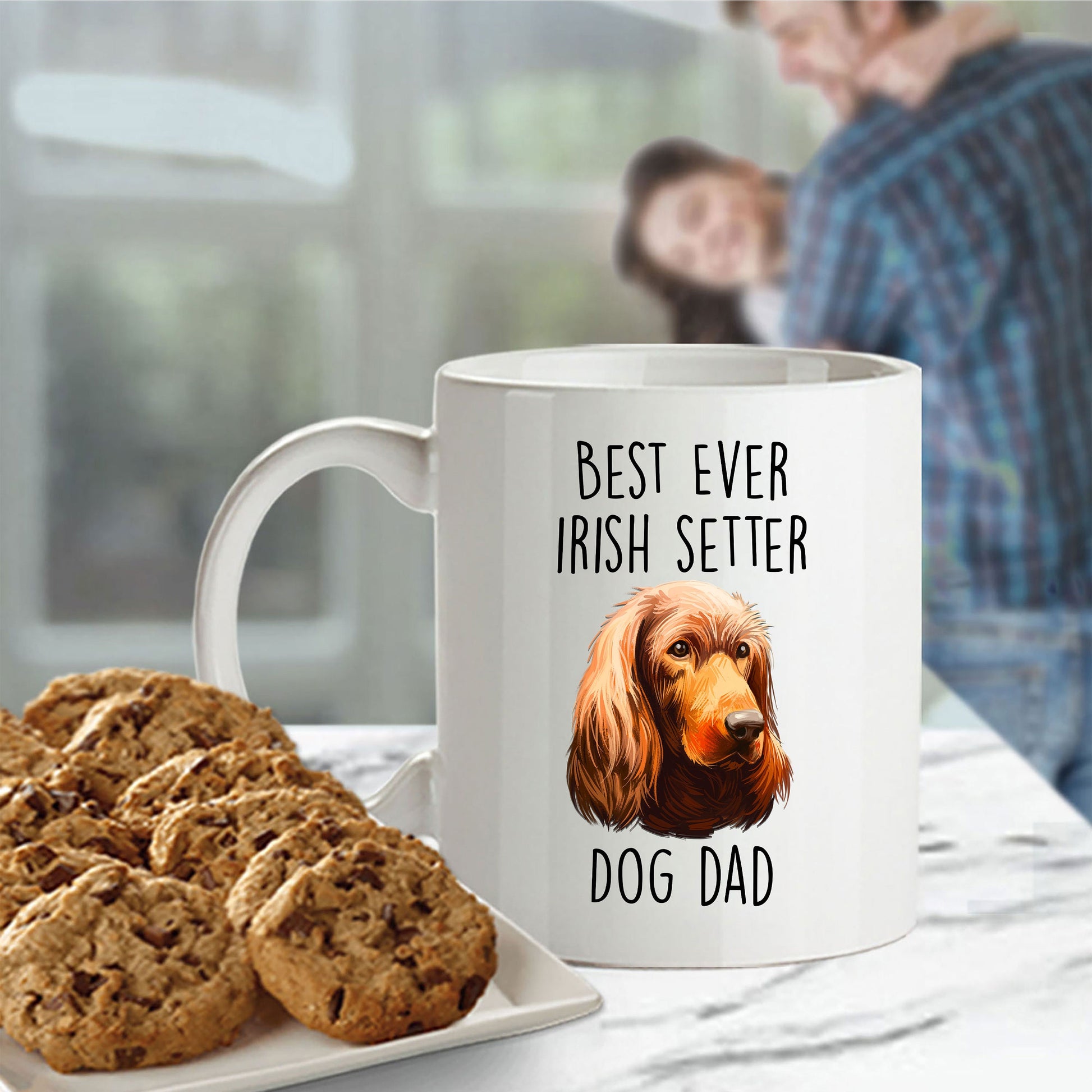 Best Ever Irish Setter Dog Dad Custom Ceramic Coffee Mug - Mallard Moon Gift Shop