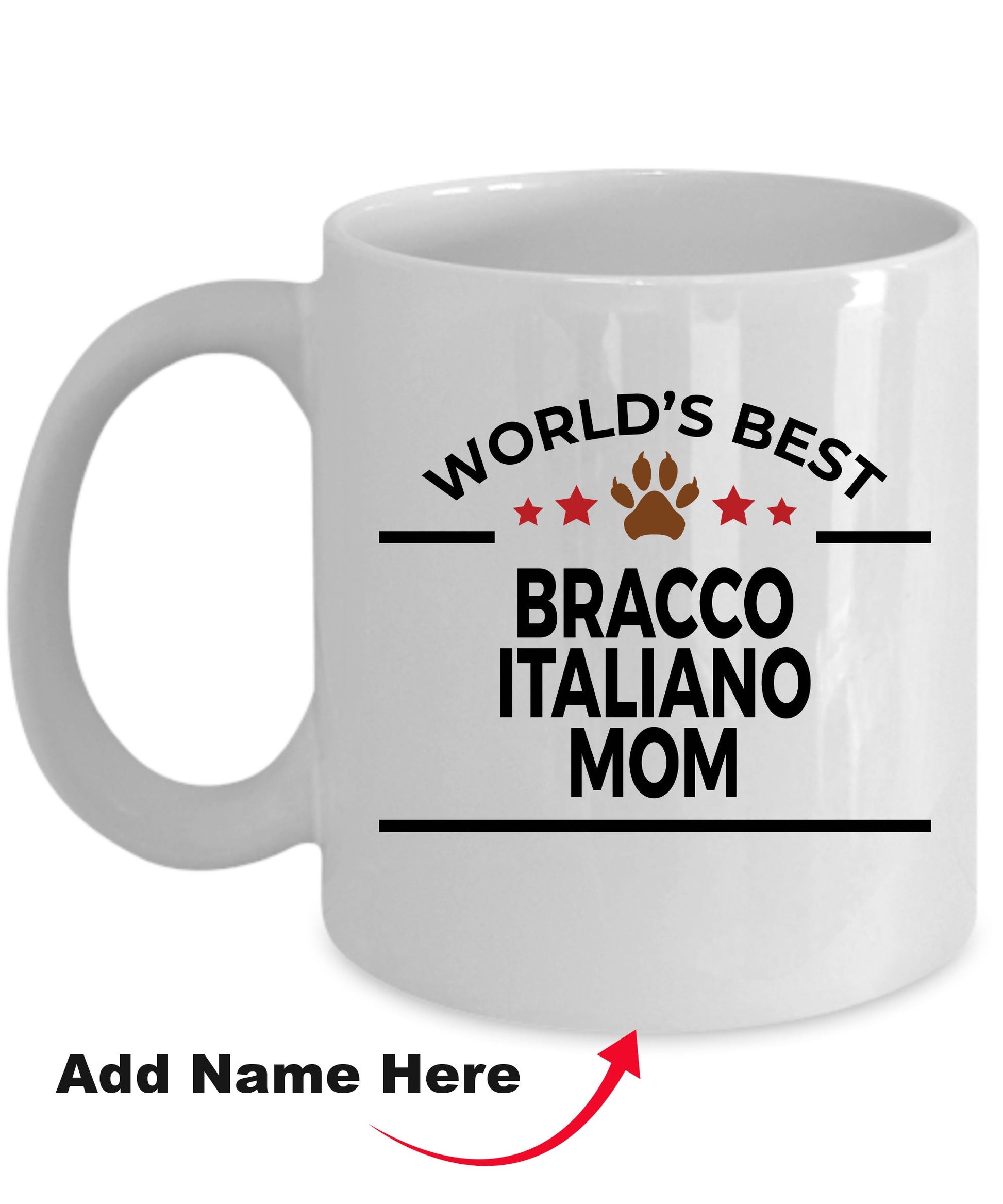Bracco Italiano World's Best Dog Mom Custom Ceramic Mug - Mallard Moon Gift Shop
