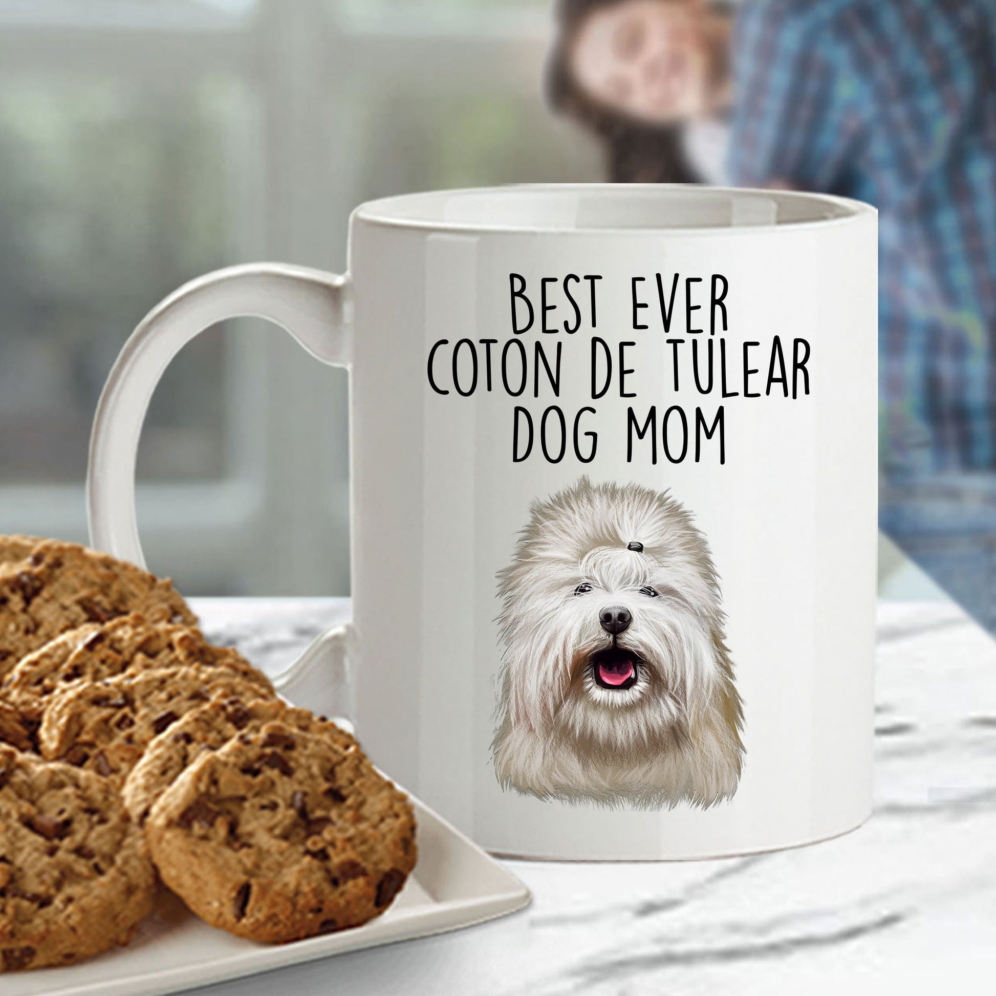 Best Ever Coton de Tulear Dog Mom Custom Ceramic Coffee Mug - Mallard Moon Gift Shop