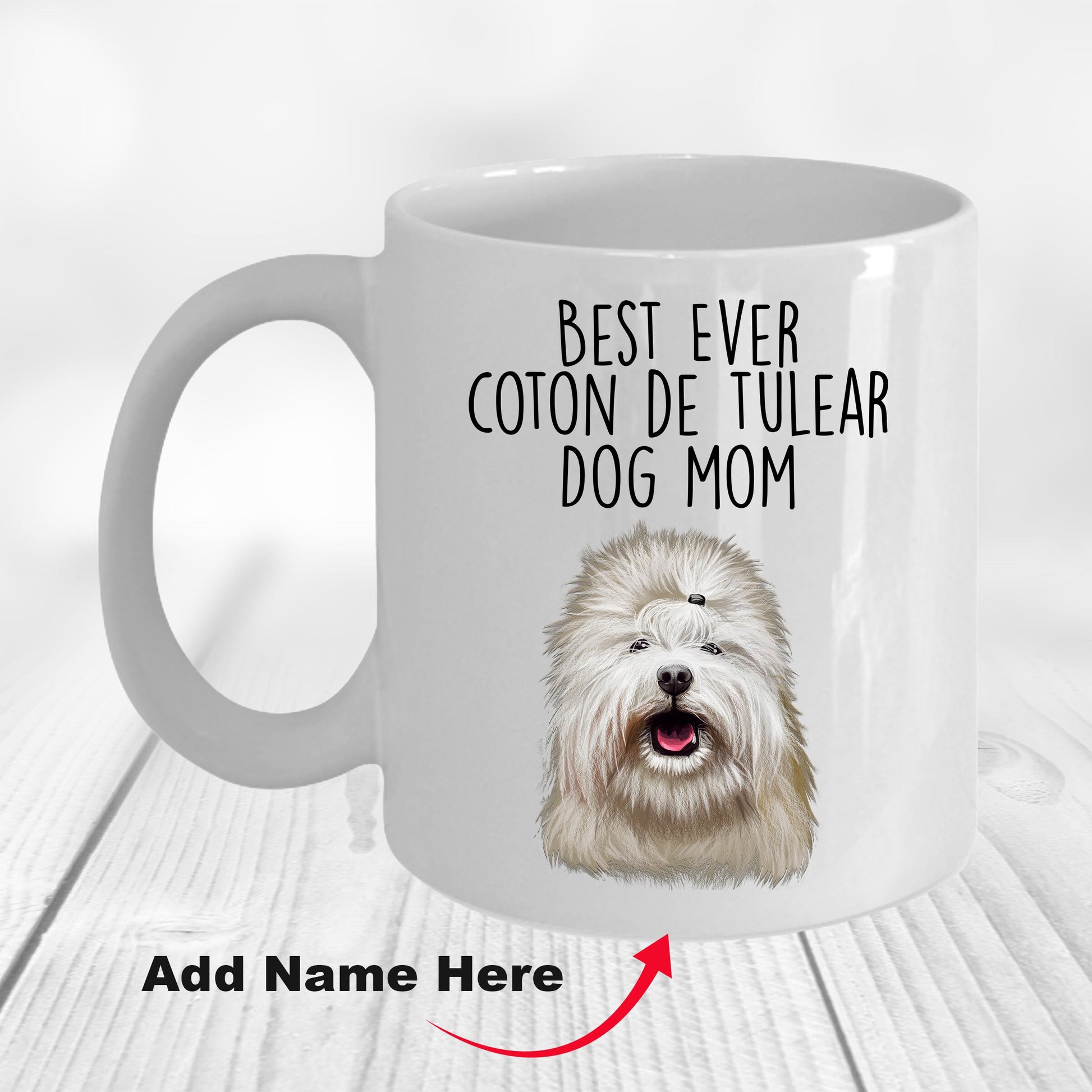 Best Ever Coton de Tulear Dog Mom Custom Ceramic Coffee Mug - Mallard Moon Gift Shop
