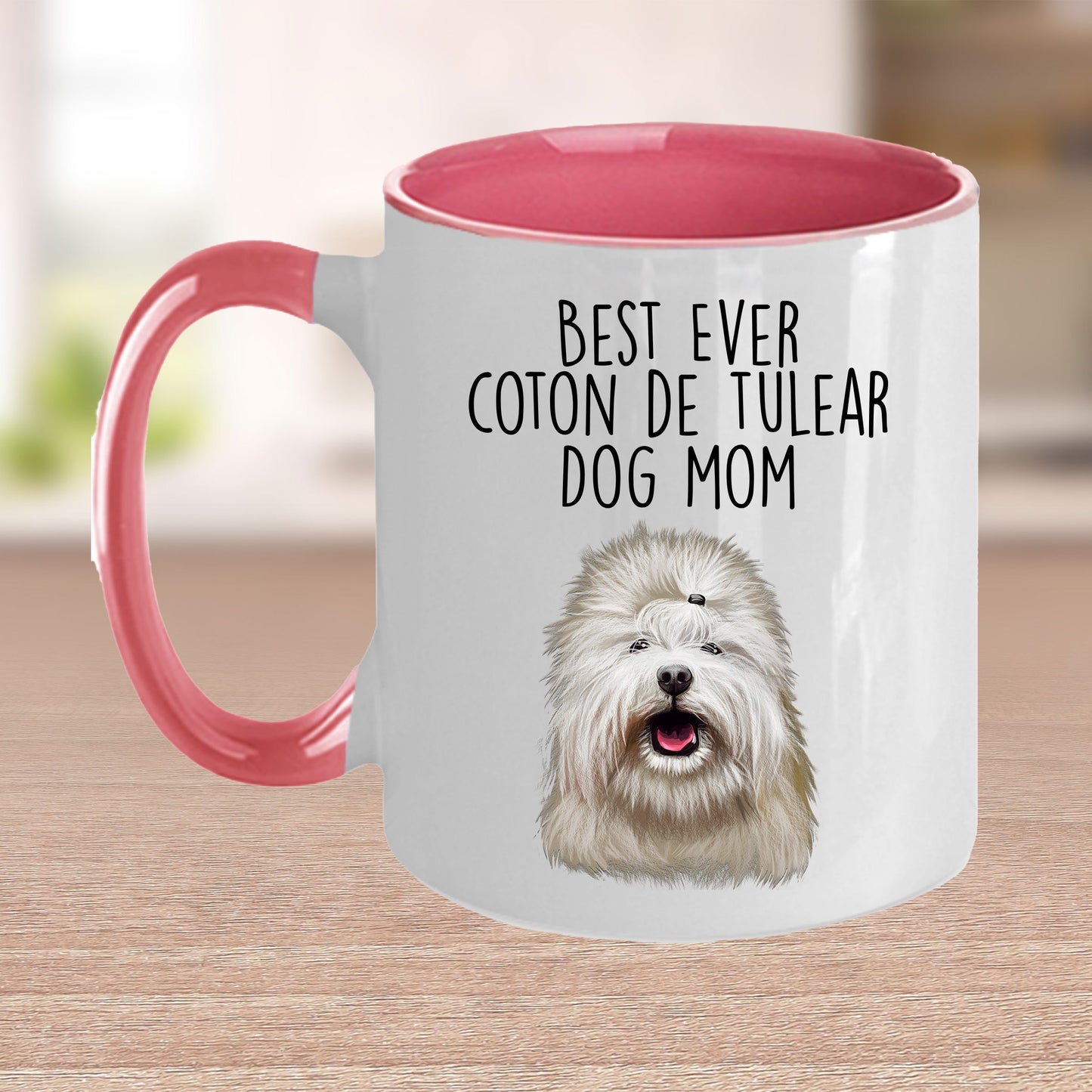 Best Ever Coton de Tulear Dog Mom Custom Ceramic Coffee Mug - Mallard Moon Gift Shop