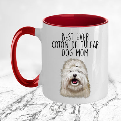 Best Ever Coton de Tulear Dog Mom Custom Ceramic Coffee Mug - Mallard Moon Gift Shop